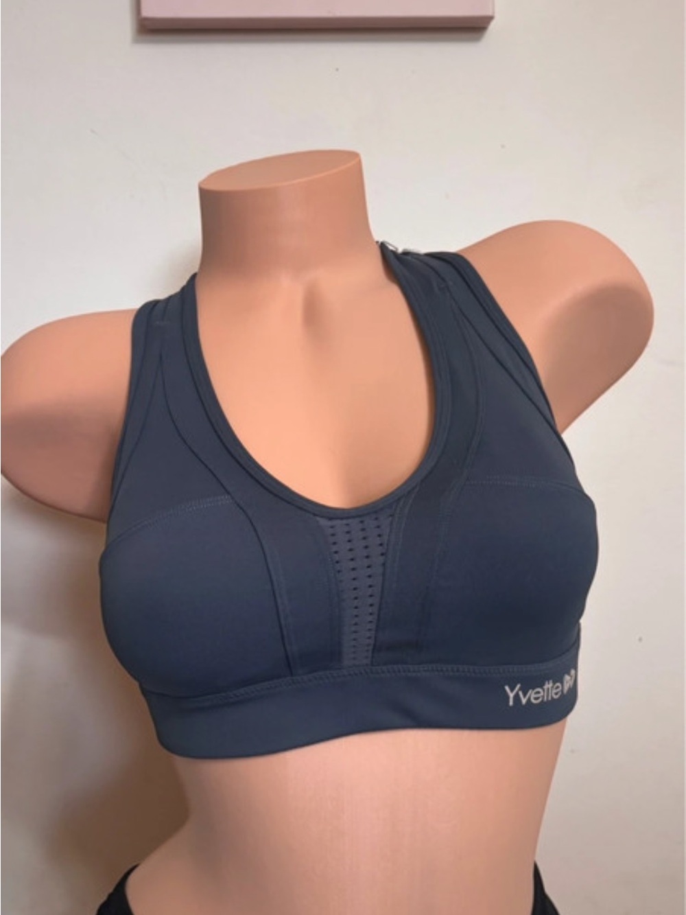 Yvette Performance Racerback Sports Bra — Charcoal